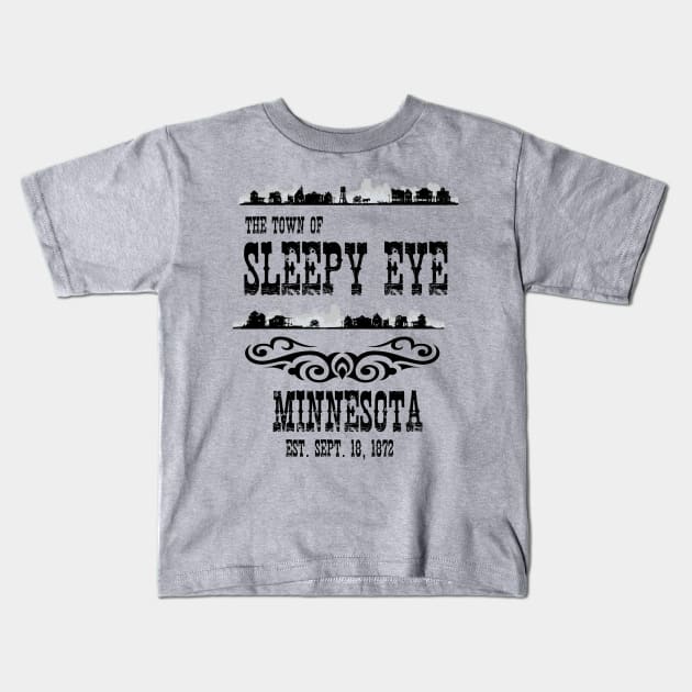 Town of Sleepy Eye Kids T-Shirt by AdventureDesigns